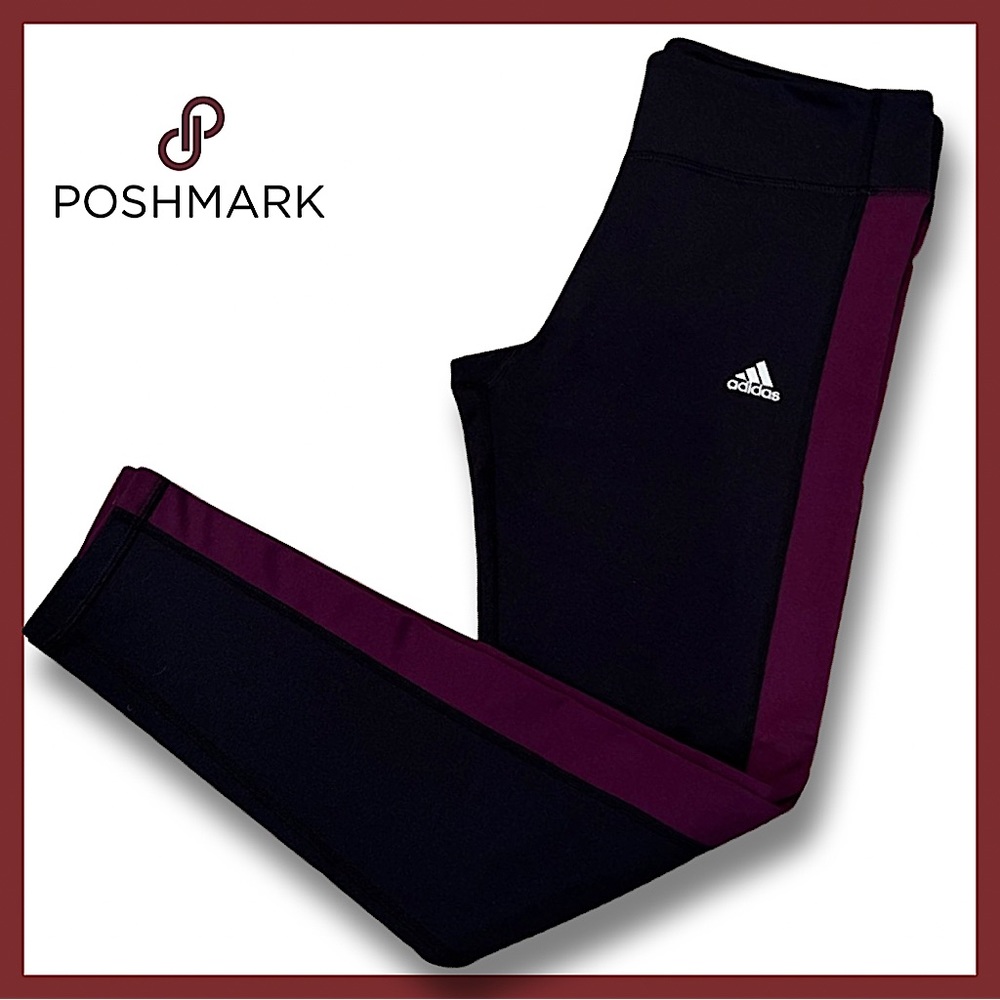 Adidas Climawarm Leggings, Size Large, Black and Berry